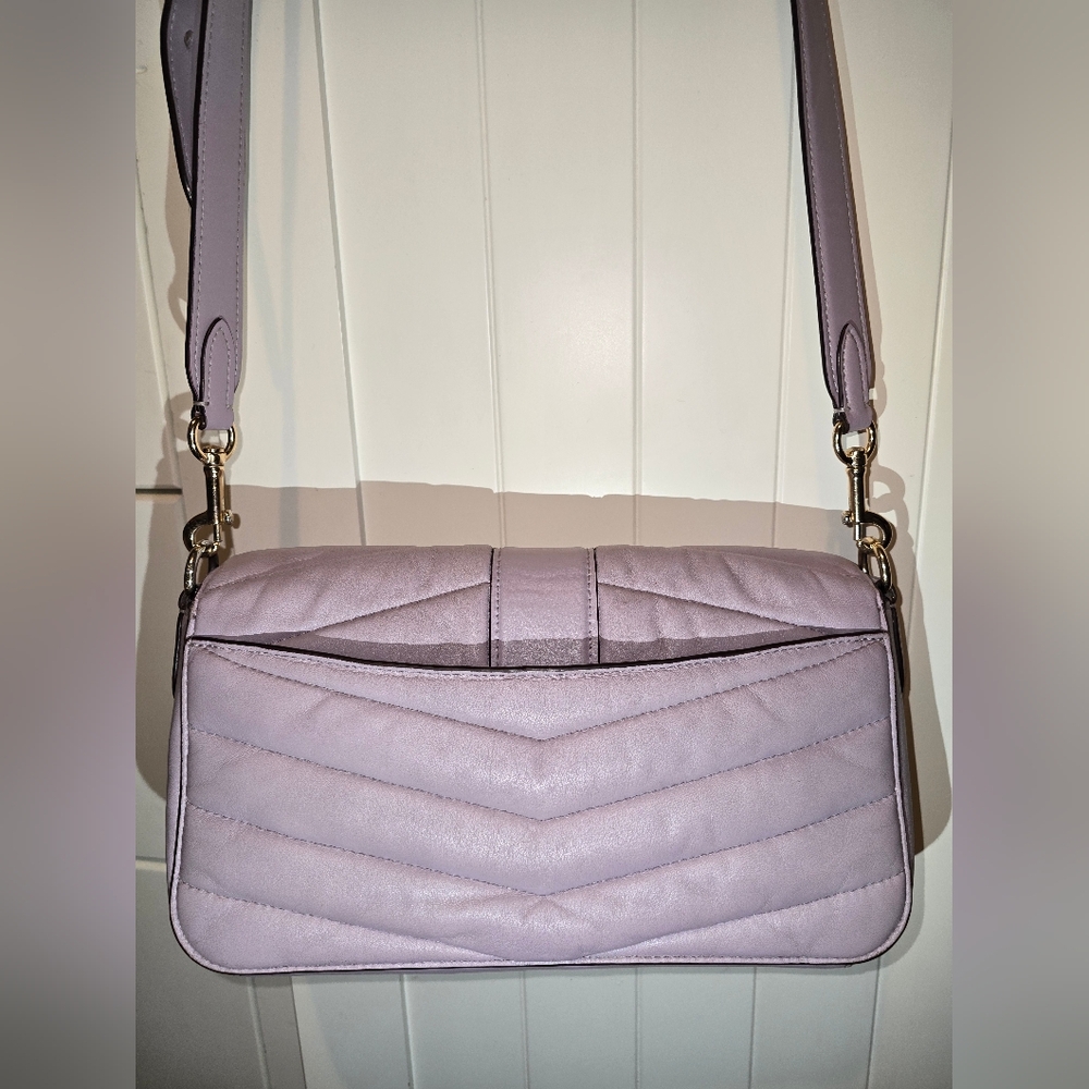 Coach Georgie Quilted Crossbody Bag Lavender Grey - Picture 4 of 15